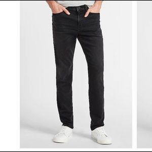 Express slim straight stretch black jeans 32x34